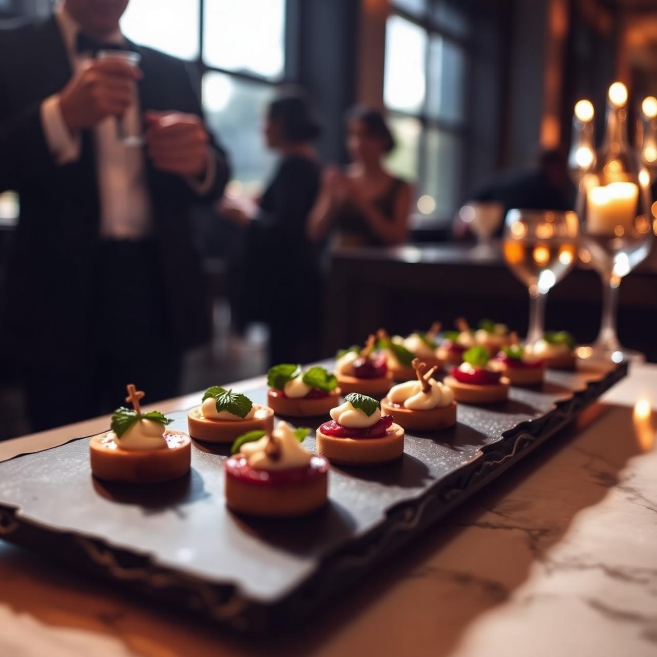 Detalle de un plato gourmet servido durante un evento corporativo en Madrid